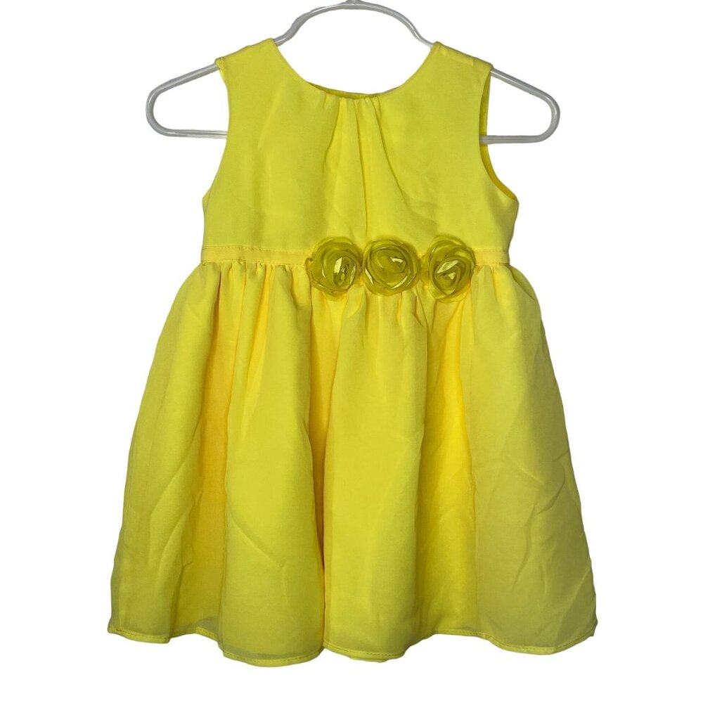 Carters Baby Girls 18M Yellow Rosette Dress Sleeveless Sundress Spring Summer